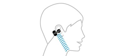 Detects speech vibrations to enhance clarity.