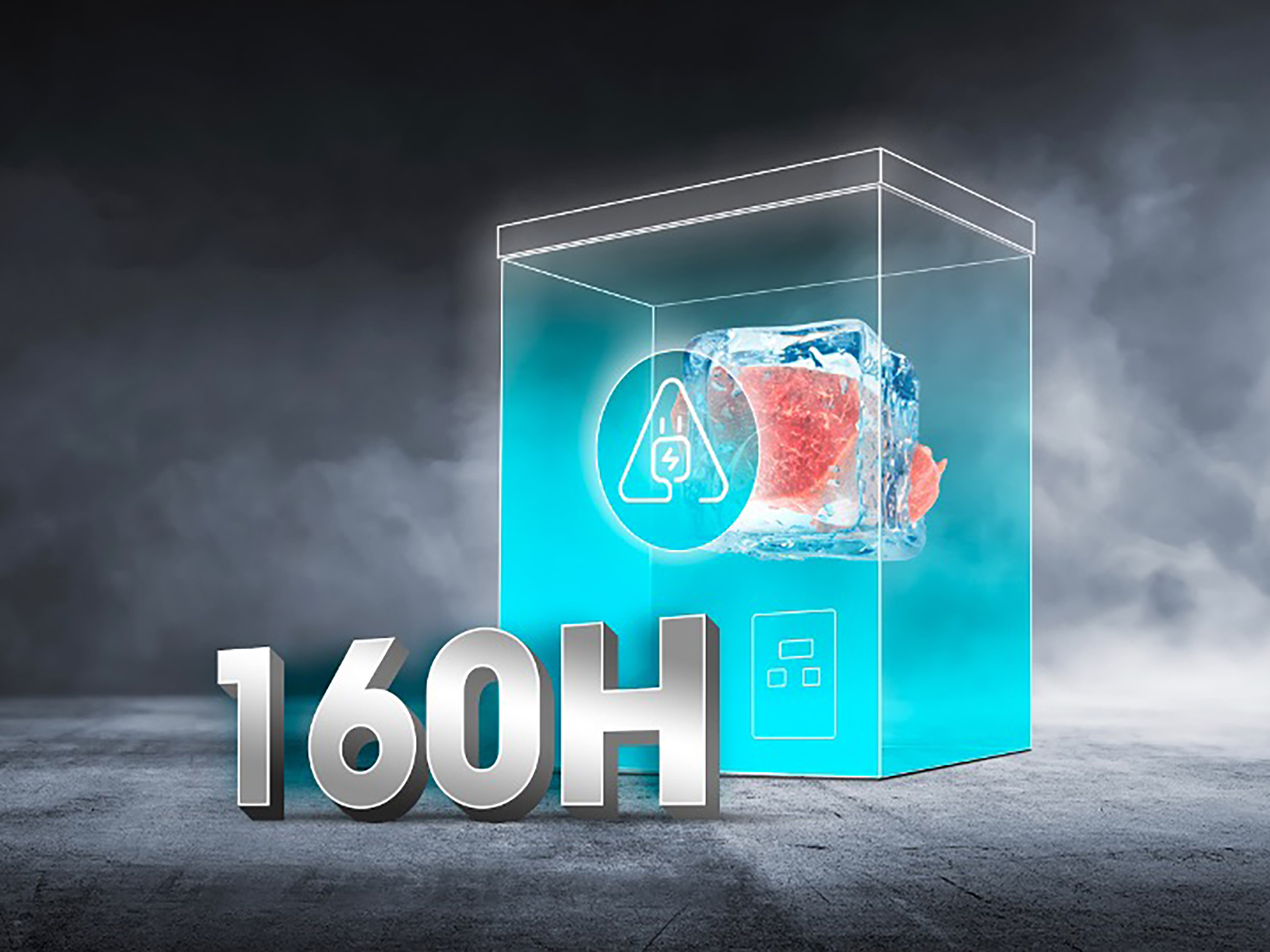 KEEP FOR 160H. FROZEN FOOD, EVEN WITHOUT POWER