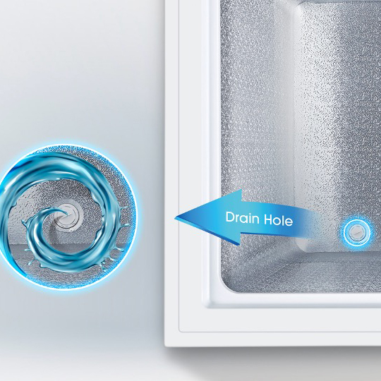 WATER DRAIN. QUICK AND EASY CLEAN